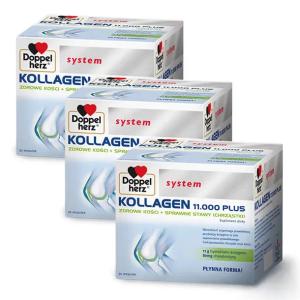 3x Doppelherz® system Kollagen 11.000 PLUS, 3x30 ampułek ZESTAW