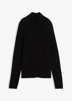 Sweter z prążkowanej dzianiny z czystej bawełny organicznej