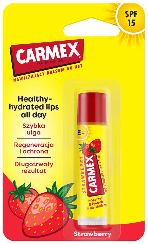 CARMEX Nawilżający Balsam do Ust Classic w Sztyfcie Truskawka