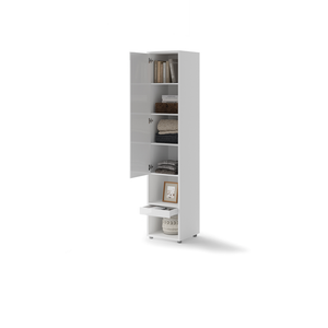 Szafka Bed Concept BC-07 45x218x46 cm | Biały połysk | do sypialni | dodatkowe miejsce | kompaktowa