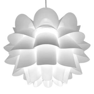 Nowoczesna Lampa Sufitowa LED w kształcie Kwiatu, Biały Żyrandol Plafon Wiszący z gwintem E27, idealna do Pokoju Modern
