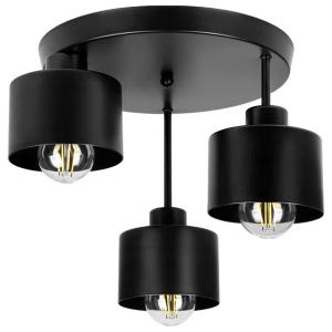 Lampa Sufitowa Wisząca Kinkiet Oprawa Żyrandol 3x E27 LED Czarna Do Salonu