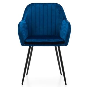 Krzesło welurowe C-892 granatowe | OUTLET