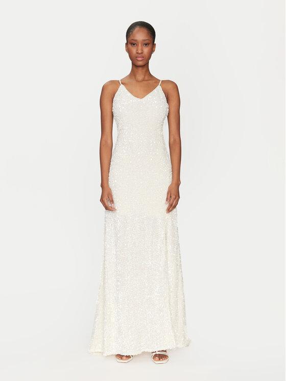 YAS Sukienka wieczorowa Mira 26036359 Kremowy Regular Fit