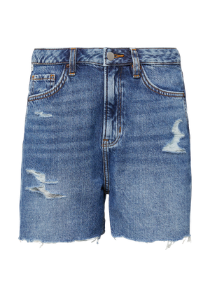 Spodenki mom jeans / luźny krój / wysoki stan