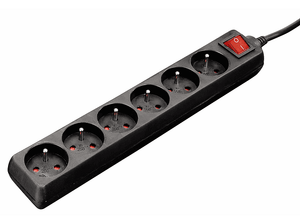 Listwa zasilająca HAMA Standard 6gn, 1,5m Czarny P2223746