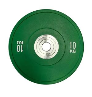 Obciążenie olimpijskie 10 KG bumper PRO 10 KG zielony WZMOCNIONY