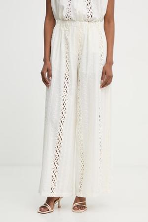 Haveone spodnie wide leg damskie bawełniane