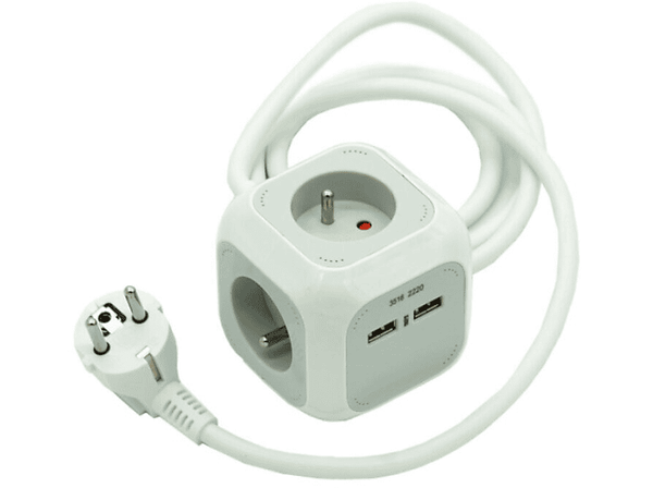 Listwa zasilająca BRENNENSTUHL Alea Power 4 gniazda, 2x USB, 1.4m Biało-szary