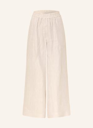Weekend Max Mara Spodnie 7/8 Felino Z Lnu beige