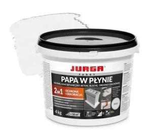 Jurga Papa W Płynie Biała Ochronna Wodoodporna 2w1 Na Dach Blache Papy 4kg