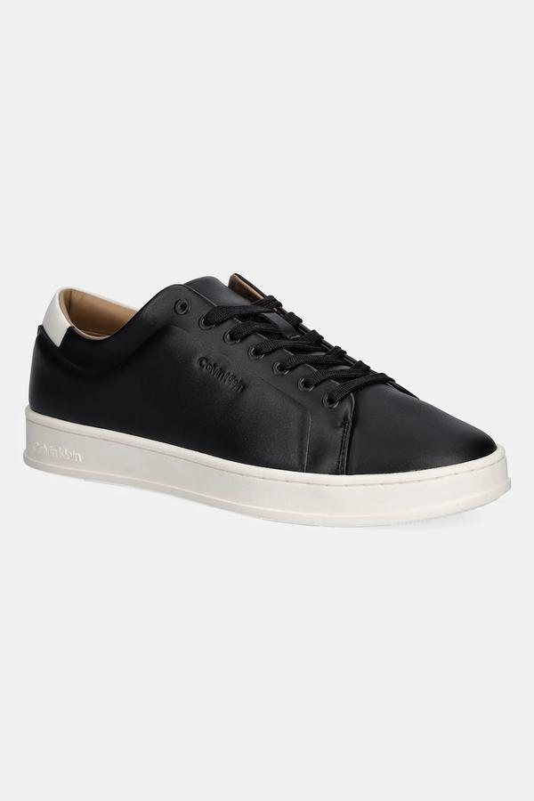 Calvin Klein sneakersy skórzane PURE LOW LACEUP CUPSOLE HF LTH