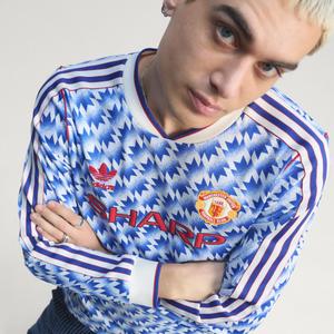 Wyjazdowa koszulka z długim rękawem Manchester United 90