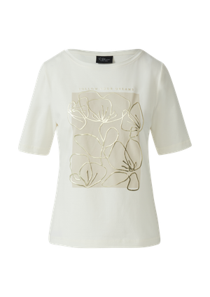 T-shirt z metalicznym nadrukiem z przodu