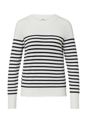 Sweter z mieszanki wiskozy w paski