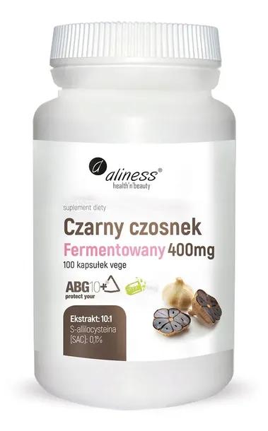 Aliness Czarny Czosnek Fermentowany ABG10+ 400mg Vege Suplement 100 kaps.