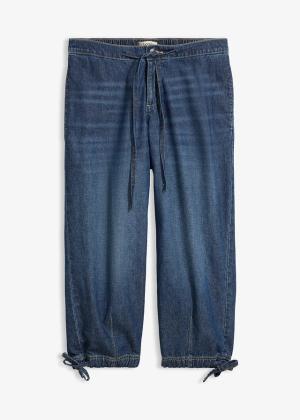 Jeansy barrel, mid waist, cropped