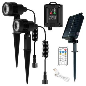 2x Lampa Solarna Ogrodowa Wbijana Naziemna 3000K pilot zewnętrzna gruntowa