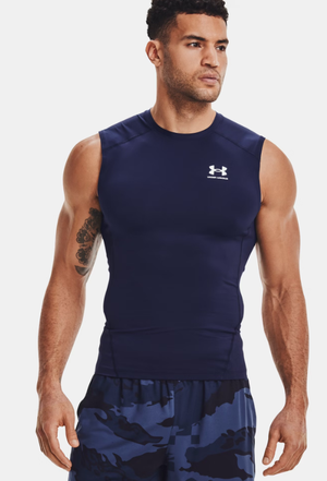 UNDER ARMOUR koszulka na siłowinię męska UA HG Comp SS granatowa (S)