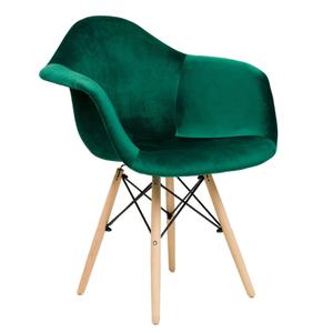 Krzesło skandynawskie ART105C | Welur | Zielony | Outlet