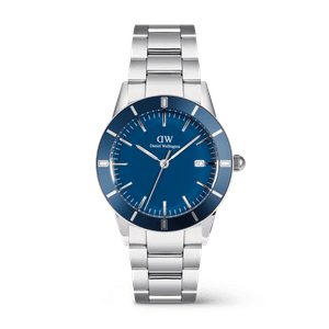Daniel Wellington DW Watch Iconic Paradigma Link Blue Enamel 40mm Silver