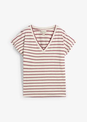 T-shirt z mieszanki bawełny z rękawkami z falbaną
