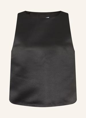 Ganni Top Z Satyny schwarz