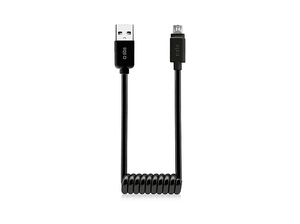 Kabel SBS USB - Micro-USB 0,5m spiralny Czarny