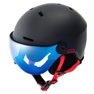 METEOR kask narciarski z przyłbicą męski regulowany Falven granatowy (53-55)