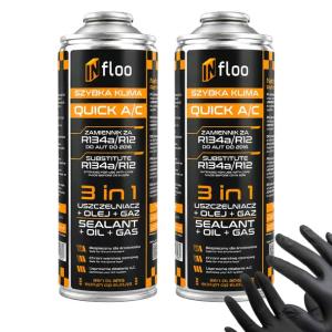 INfloo 2x Szybka Klima R134a Gaz Olej Uszczelniacz 3w1 CZYNNIK CHŁODNICZY