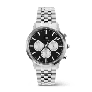 Daniel Wellington DW Watch Iconic Chronograph Arch 5-Link Onyx Panda Silver 42mm