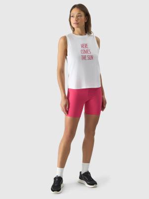 4F Legginsy krótkie damskie F151 różowe (XS)