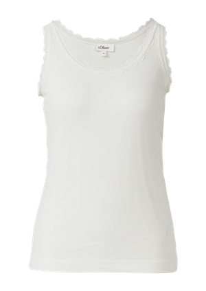 Tank top z koronkowym wykończeniem