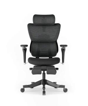 ERGONOMICZNE KRZESŁO C7 MAX CZARNE Z PODNÓŻKIEM MIEKKIE SIEDZISKO