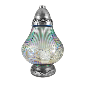 Znicz szklany 34 x 21 cm 39 h 130 g srebrny