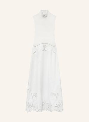 Reiss Sukienka Phoenix Z Mieszanką Materiałów I Koronką Z Otworami beige