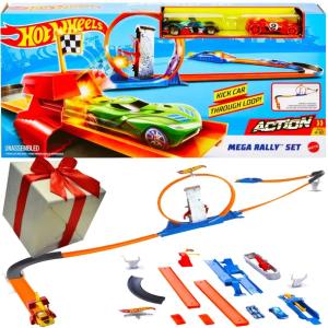 Zabawka Hot Wheels - Zestaw Torów Mega Rajd z Pętlą + 2 Autka FVJ21