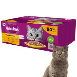 WHISKAS MOKRA KARMA DLA KOTA KURCZAK INDYK DRÓB KACZKA W GALARETCE 80X85 G