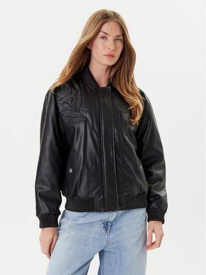 Guess Kurtka z imitacji skóry W5YL06 WE480 Czarny Regular Fit