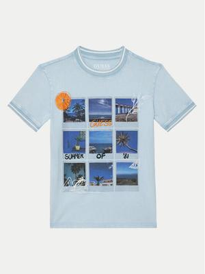 Guess T-Shirt L5GI11 K8HM4 Błękitny Regular Fit