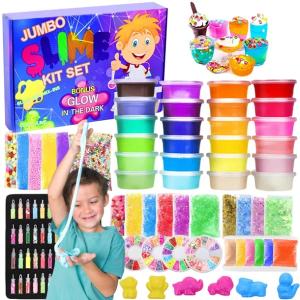 SLIME DUŻY ZESTAW XXL DO ROBIENIA GLUTÓW DLA DZIECI MASA PLASTYCZNA 120w1