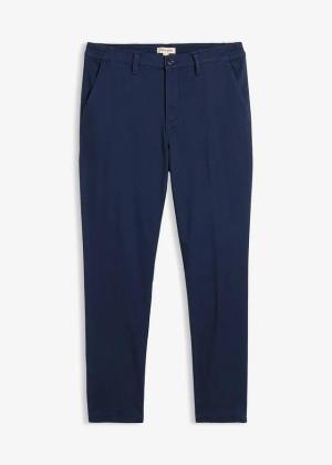 Spodnie chinosy regular fit z ciepłą podszewką flanelową, tapered