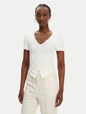 PINKO Bluzka Falterona Maglia 104625 A2E6 Biały Regular Fit