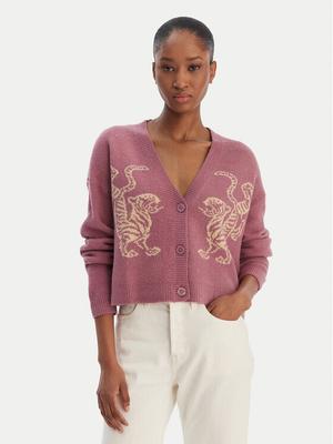 RVCA Kardigan EVJSW03002 Fioletowy Relaxed Fit