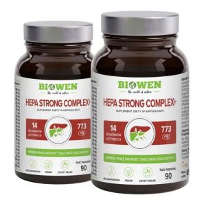 Zestaw 2x Hepa Strong Complex+ Biowen 14 Składników Aktywnych 90 kapsułek