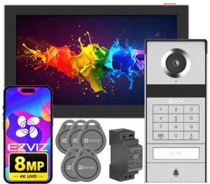 WIDEODOMOFON EZVIZ TP9 PRO 4K Szyfrator Czytnik Breloki 2-żyłowy Aplikacja
