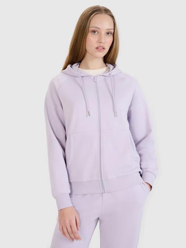 4F bluza damska dresowa z kapturem 4FWSS25TSWSF1541 fioletowa (XS)