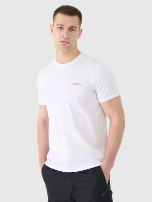 4F t-shirt męski koszulka bawełniana 4FWSS25TTSHM2003 biała (XL)