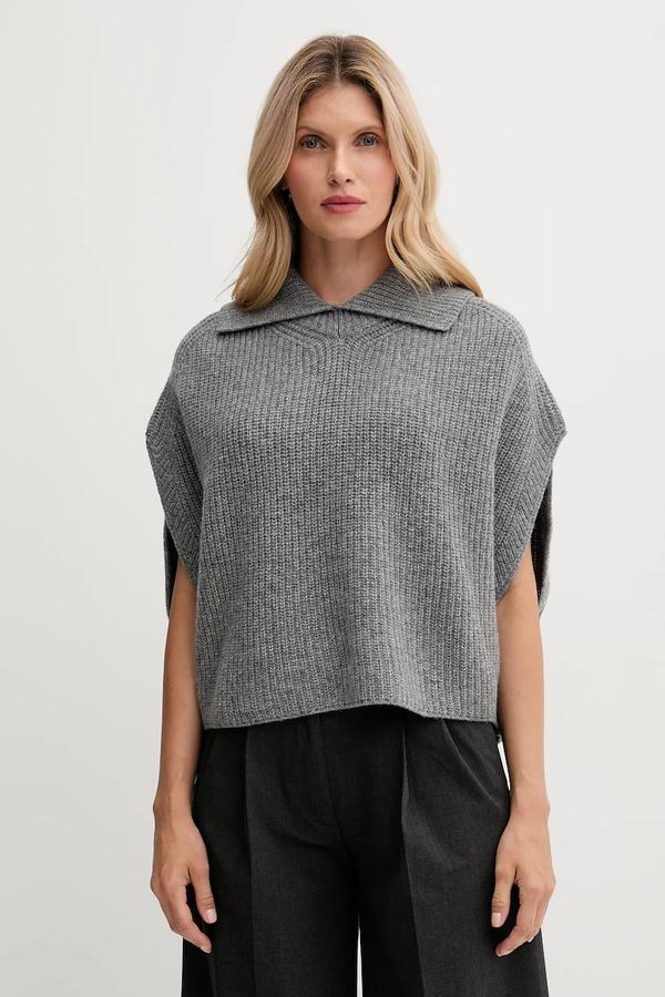 United Colors of Benetton poncho z dodatkiem wełny