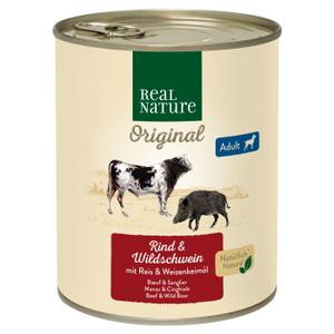 REAL NATURE mokra karma dla psa dorosłego Wołowina i dziczyzna 6x800 g